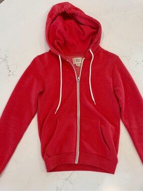 BDG Kids Bright Red Full-Zip Hooded Sweatshirt